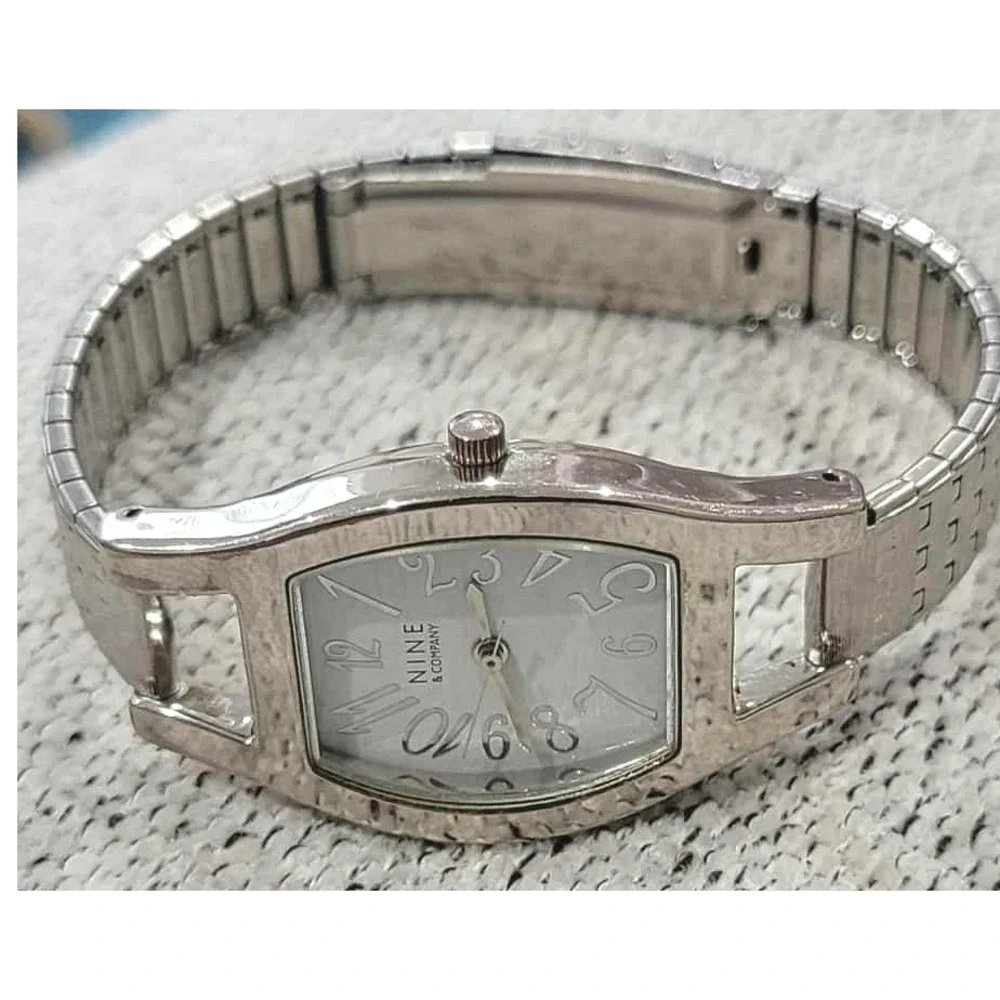 Nine & Company Women's Silver Tone Watch White Dial NOS‎ Vintage Speidel Band